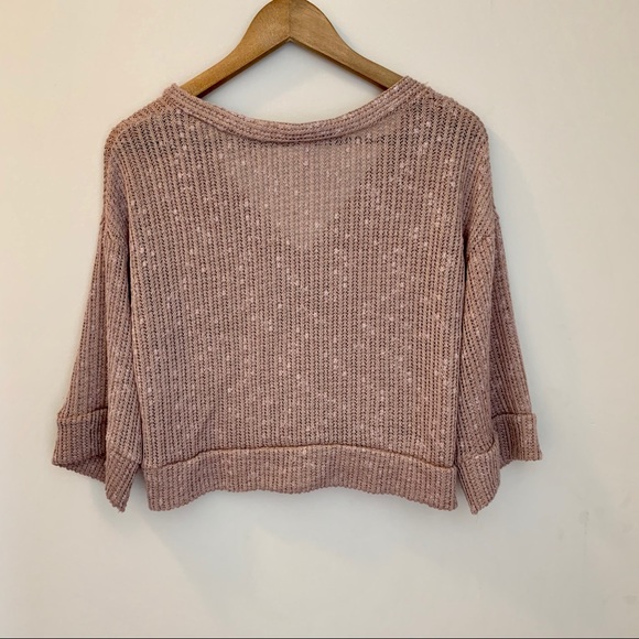 🆕 NWOT Blush Open Knit Crop Cardigan - Picture 6 of 7